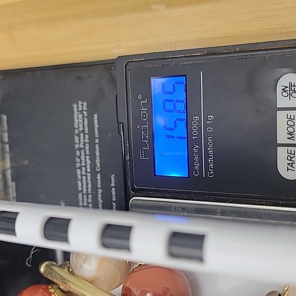 Elegant Gold Tone Chunky 24mm Agate Gemstone Beads Beaded Chunky 21" Necklace - Picture 11 of 11